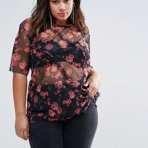 ASOS Floral Mesh Shirt